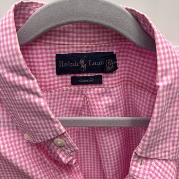Ralph Lauren Pink Gingham Button-Down Shirt - Picture 2 of 2